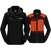 Venustas Women’s 3-in-1 Heated Jacket with Battery, Waterproof Skiing Jacket with Hood