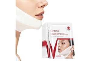 V-Line Lifting Collagen Face Mask, 10 Pack Chin Strap for Double Chin, V-Line Lifting Mask, Jawline & Neck Mask for Skin Firm