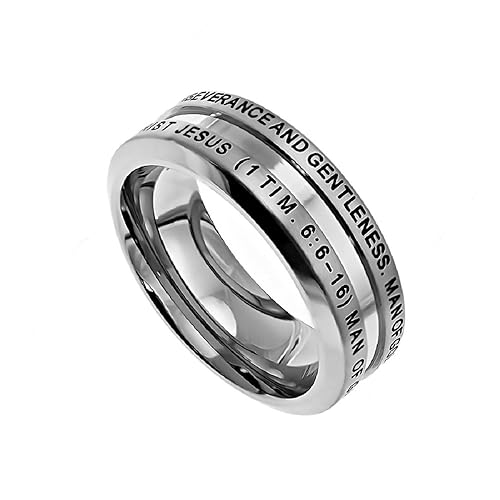 Christian Mens Stainless Steel Abstinence Timothy 6:6-16 