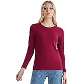 Merino Protect 100% Merino Wool Base Layer Women Thermals Underwear Soft Long Sleeve Shirt for Hiking Skiing