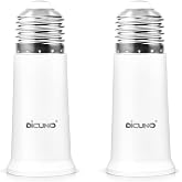 DiCUNO E26 Socket Extender 2.56 Inch, Socket Extension Adapter, 2-Pack | E26 Medium Screw Base, Light Socket Extender by 2.56 In Extension, Bulb Base Extension Adapter, Max 200W, 165℃ Heat Resistant