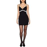 Forever 21 Women's Faux Gem Sweetheart Mini Dress Black X-Large