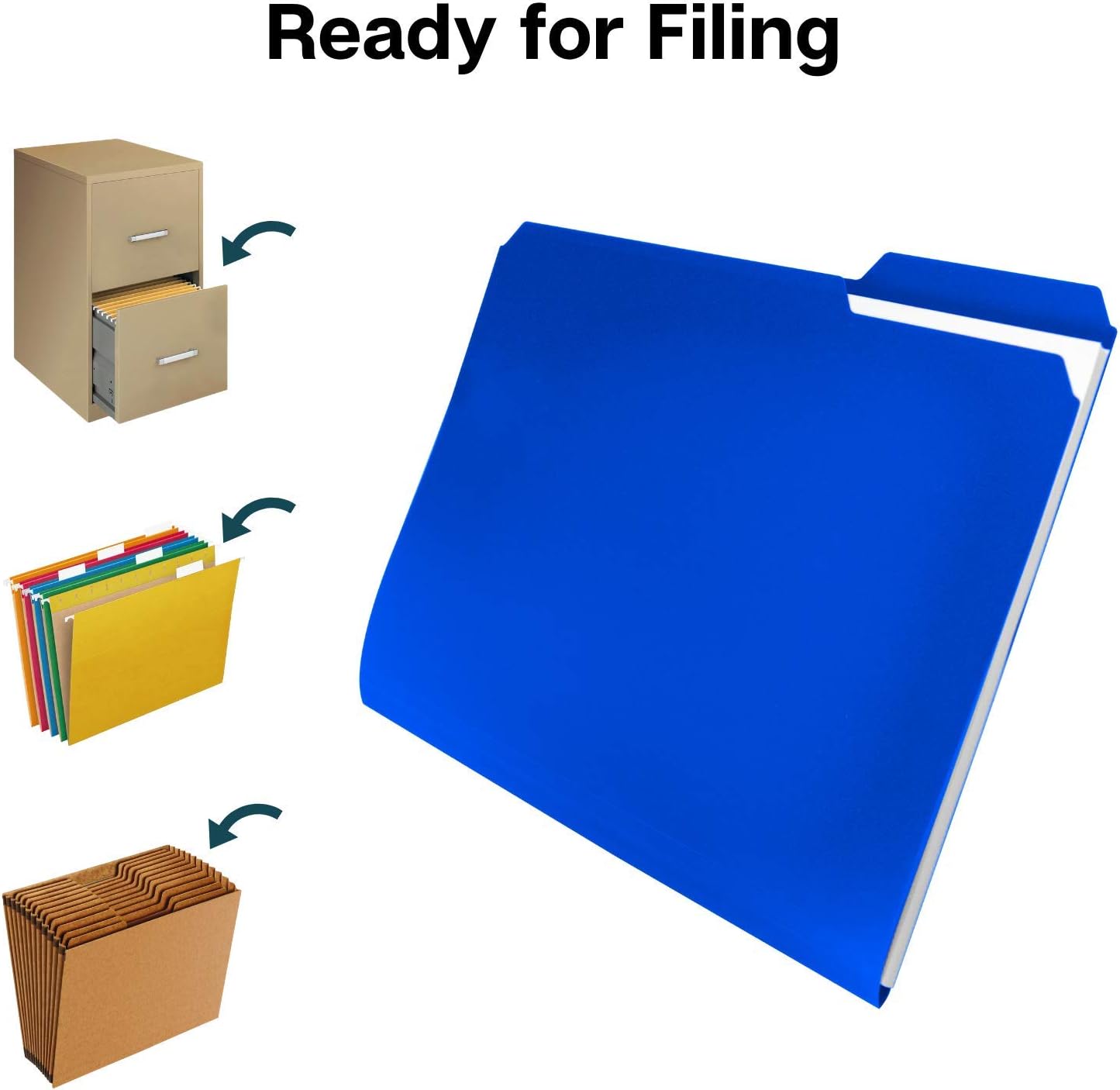 Dunwell Colored Plastic 3-TAB File Folders (6 Pack, Assorted Colors) Letter Size, 1/3-Cut Tabs, More Durable Than Manila Folders, Labels Included, Writable Erasable Top Tabs Document Filing Storage : Office Products