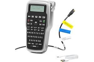 Vixic Label Maker, E1000 Industrial Label Maker with QWERTY Keyboard USB-C Power for Network Cable Wire Office Home Organization, Portable Handheld Label Maker Labeler Multiple Fonts Icons Easy to Use