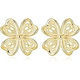 MYHAO Solid 925 Sterling Silver Flower Stud Earrings for Women Teens Flower Post Stud Earrings Spring Hypoallergenic