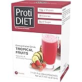 ProtiDIET Concentrated Protein Fruit Drink, Tropical Mix, Low Sugar, 7ct | 15g High Protein, Low Sodium &amp; Fat Free; Mix with Water For a Refreshing Tropical Fruit Protein Drink