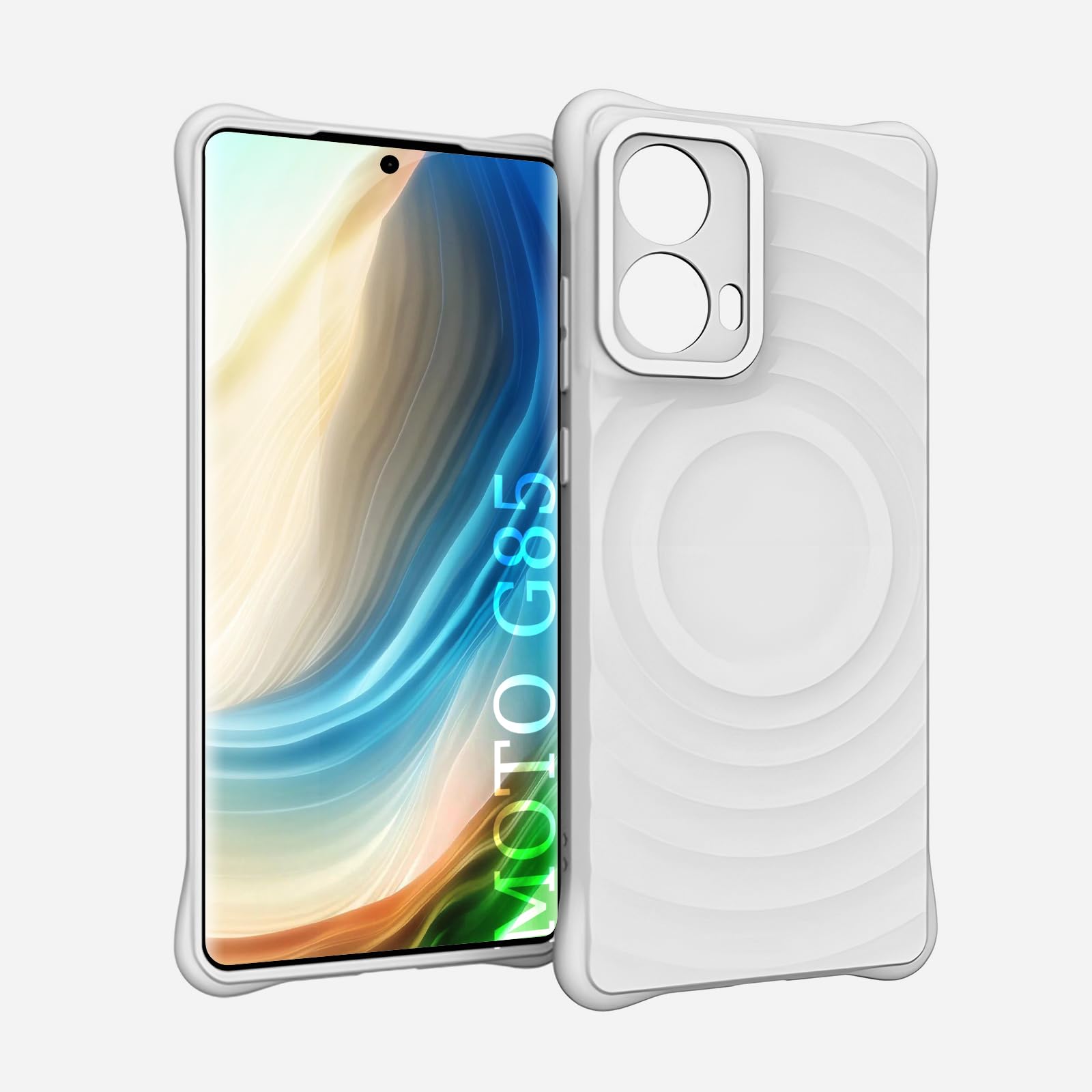 TailTech Case for Moto G85 Case Motorola G85 Phone Case, Soft Transparent TPU Case for Moto G85，with Water Drop Pattern Design, White