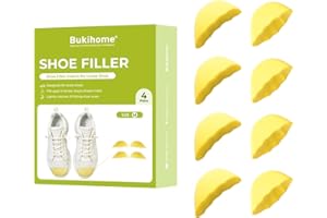 Bukihome Shoe Filler Insert - 4 Pairs Shoe Filler for Too Big Shoes, Heel Cushions for Women, Toe Inserts, Size Reducer Make 