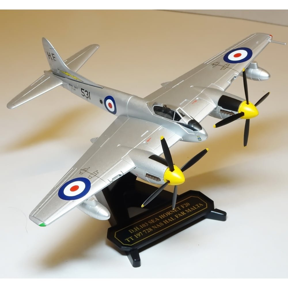 Oxford Diecast 1:72 DH103 Sea Hornet TT197 728 Squadron Malta 1953 Collectable model 72HOR006