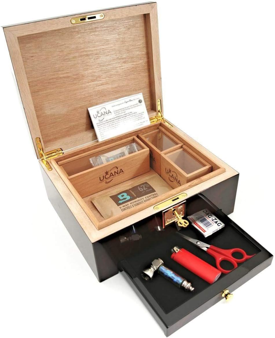 Cannabis Storage Humidor Made from Outstanding Walnut Burl