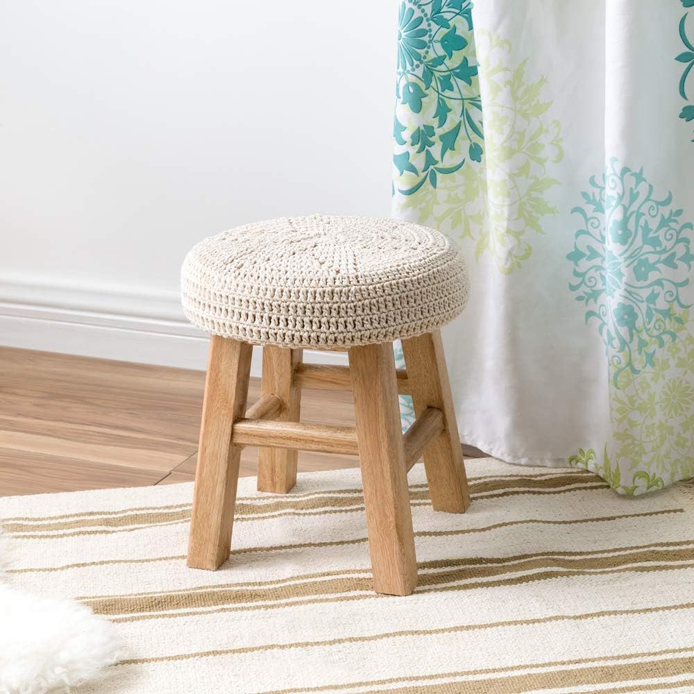 Amazon Com Mkono Small Upholstered Wood Foot Stool For Kids