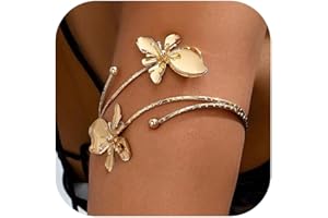Your Always Charm Arm Cuff Jewelry for Women Adjustable Flower Cuff Bangle Bracelet Gold Armband Upper Jewelry Gifts for Women Greek Goddess Costume Accessories