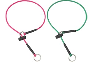 FURSDOLY Slip Collar for Dog -18 Inch Dogs Training Collars 1000lbs Paracord 5/32" Thin Reflective Prong Pet Collar with Adjustable Stopper & Stainless Stell O-Ring (Hot Pink & Green)