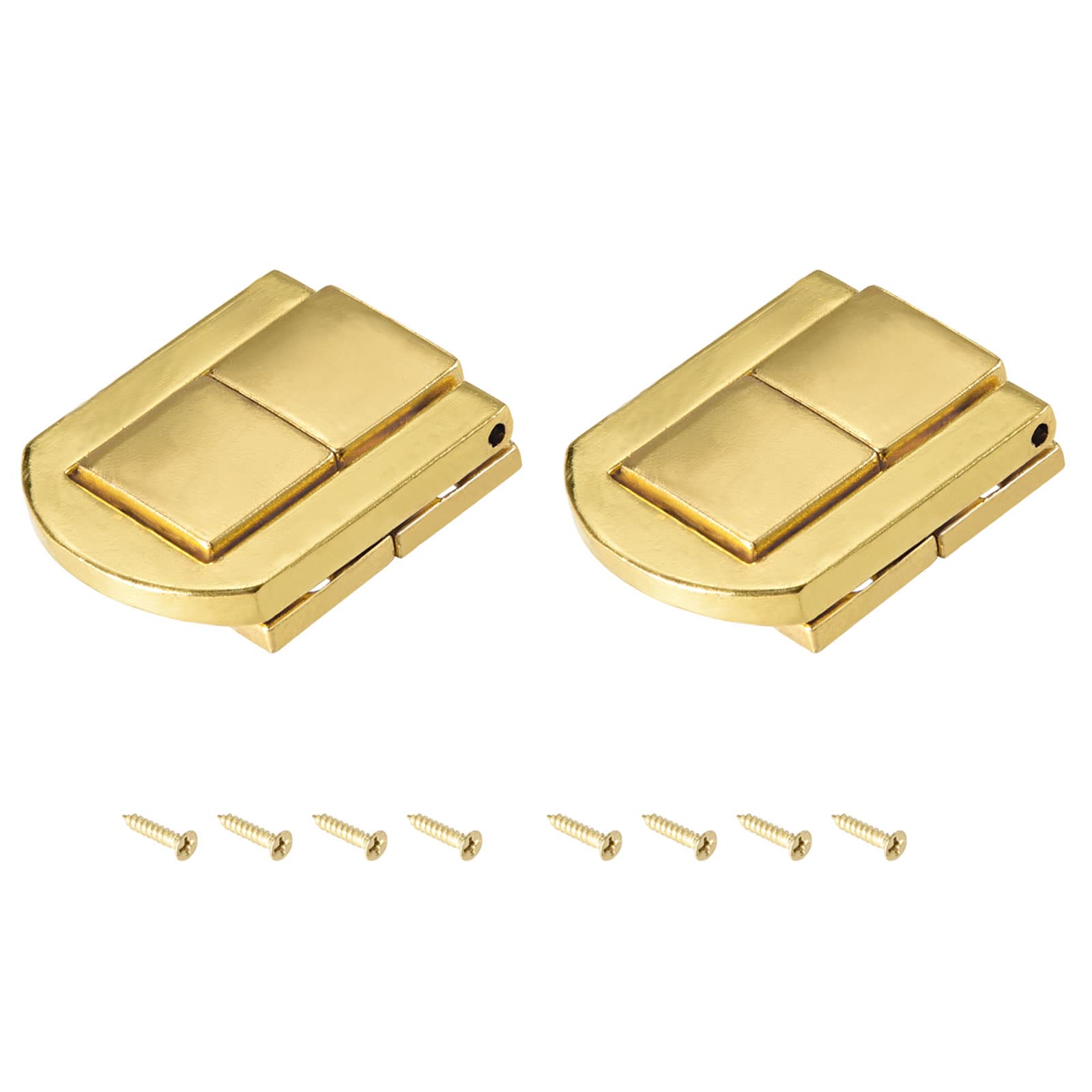 METALLIXITY Toggle Catch Lock (31mm x 24mm) 2Pcs, Zinc Alloy Hasp Latches - for Cabinets Boxes Suitcases, Gold Tone