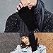 Korlon Winter Wool Knitted Convertible Fingerless Gloves with Mitten Cover Black One Size