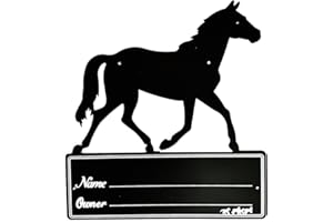 Hill Leather Company Black Heavy Duty Steel Large Horse Stall Stable Name Plate