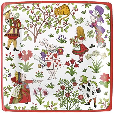Caspari Entertaining Alice In A Winter Wonderland, Dinner Plate, Multicolor