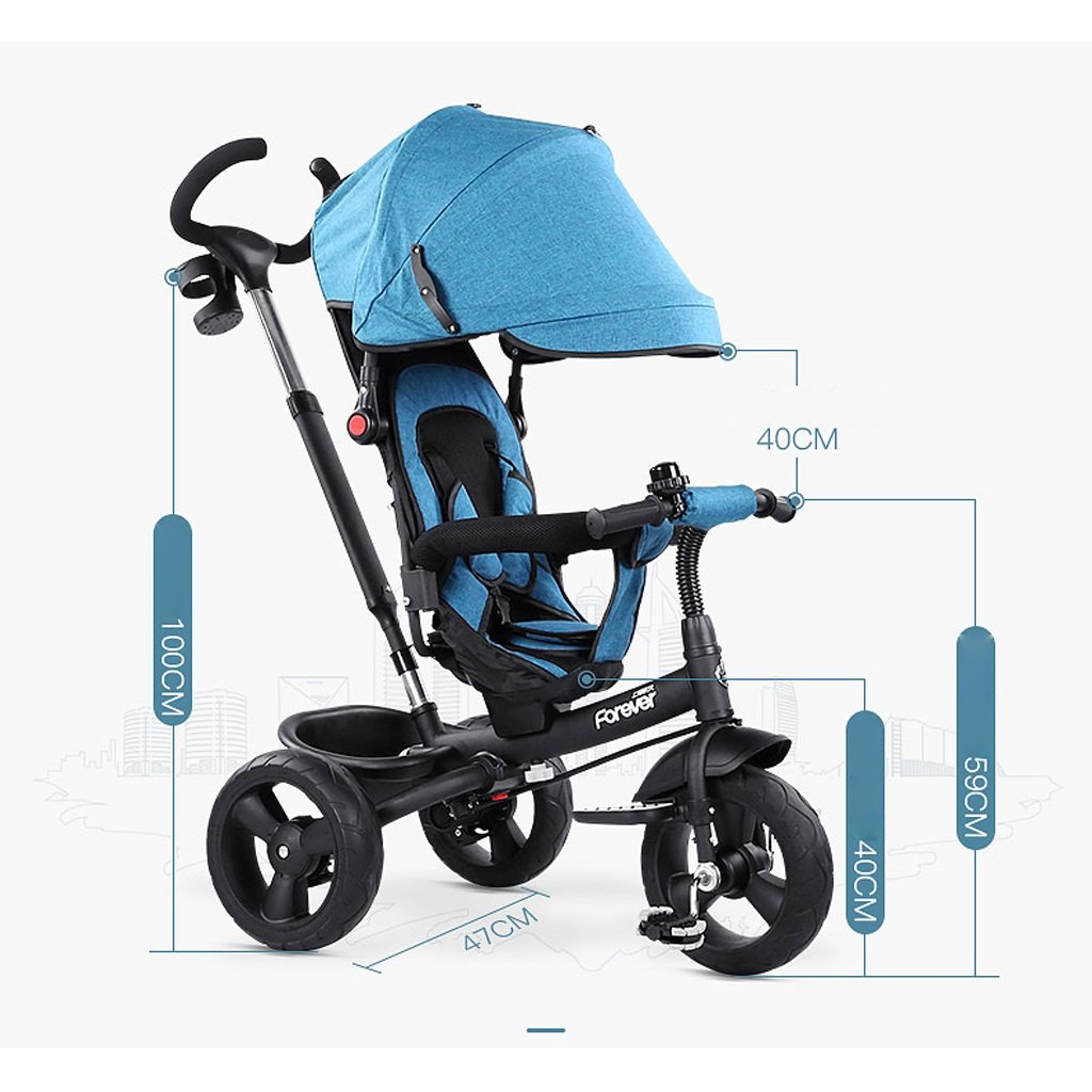 Color 子供用三輪車 折りたたみ自転車 ベビーカー 高炭素鋼フレーム Dark B07cq13gnx Green Dark Green 3輪ベビーカー おトク Www Supergomes Com Br