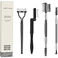 SWEET VIEW Eyelash Comb Lash Separator Tool Brow Brush & Lash Spoolie Professional Eye Makeup Tools (4 Pieces Set)