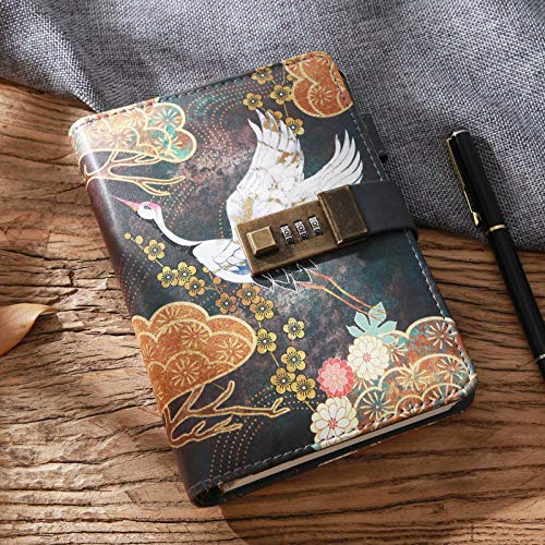 Diary With Lock A6 Small Locking Diary for Adults PU Leather Binder