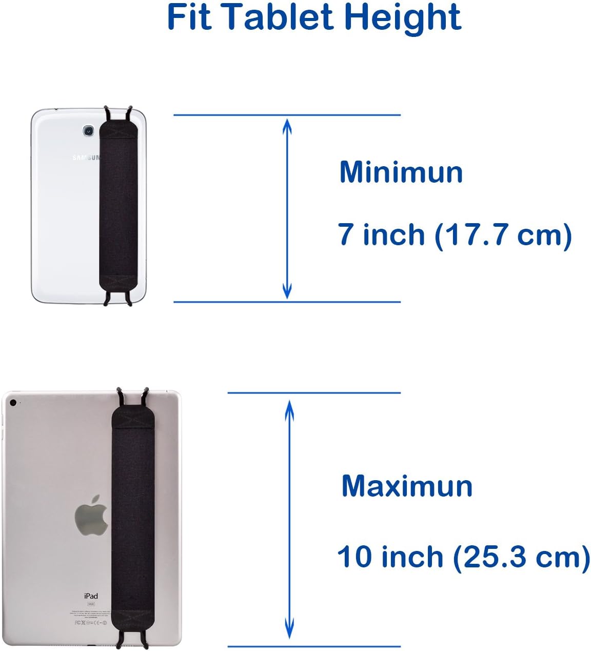 TFY Elastic Strap for Tablet & iPad, iPad 9/8/7 / Mini 4 & Mini 5 & Mini 6 / iPad Air 5 / Pro 11 Inch, Samsung Tablet Pcs - Image 4