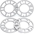 dynofit Universal 5mm Wheel Spacers for 98-120 Multiple Bolts Pattern, Pack of 4 Thin Aluminum Shims Hubcentric Spacer for 4 Lug and 5 Lug Wheels for Dodge Ford Je/ep Nissan Honda