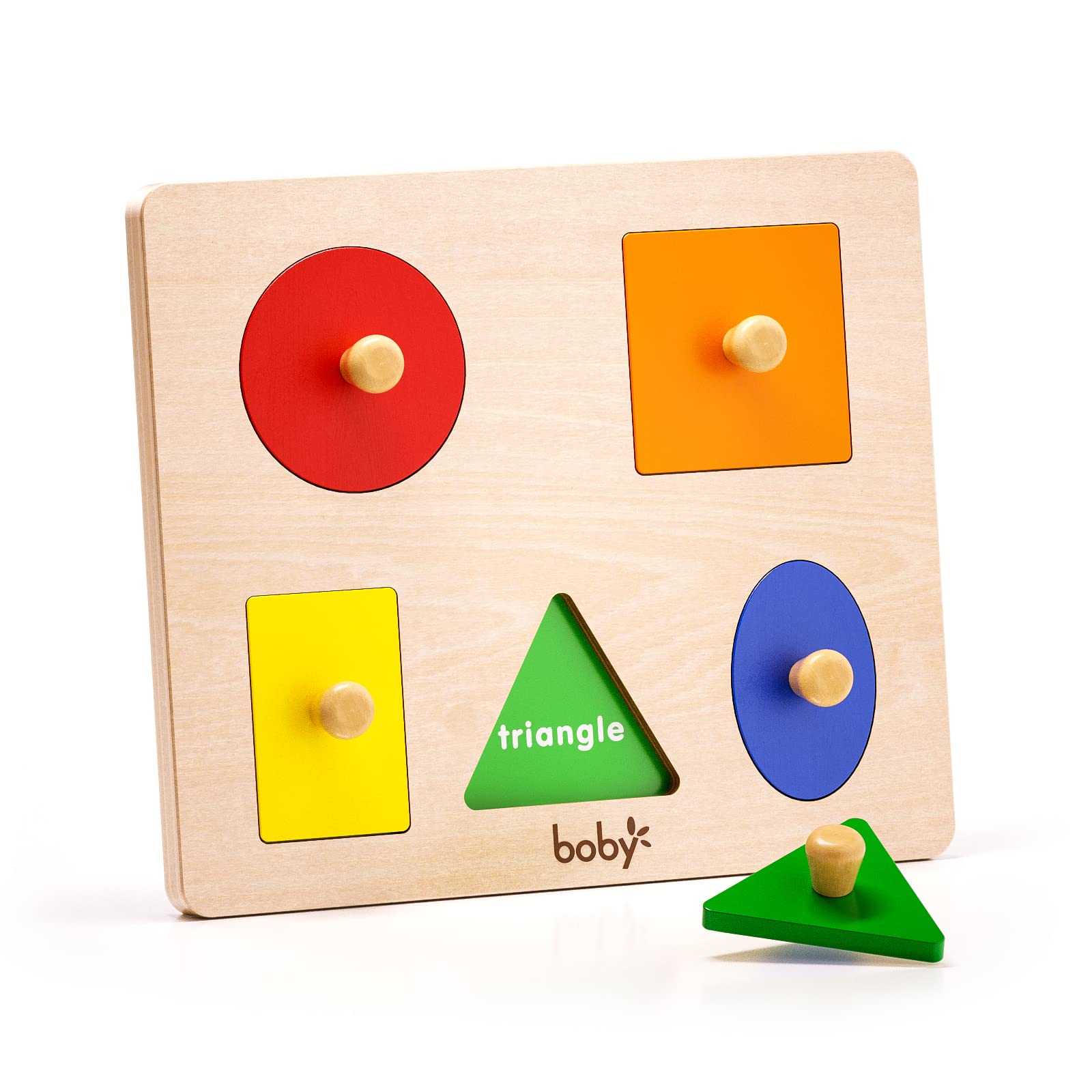 Boby Montessori Toddler Educational Wooden Puzzle Jumbo Knob Shape Sorter for 13 Year Olds 5