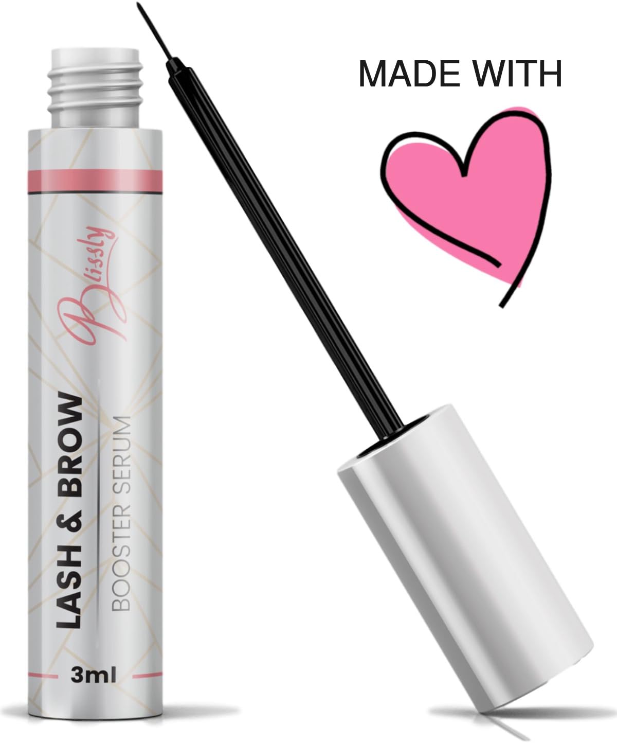 Beauty by Linna Lash & Brow Booster Serum – The Ultimate Natural Eyelash and Eyebrow Growth Enhancement Formula for Long, Thick Lashes, Healthy Brows and Faster Results