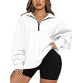 Chulianyouhuo Womens Plus Size Half Zip Pullover Long Sleeve Oversized Sweatshirt Drop Shoulder Hoodie Teen Girls Y2K Clothes