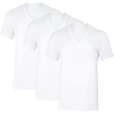 Hanes Men's Sweat Block Undershirt, Underarm Sweat Blocking Tee, Vneck Or Crewneck, White T-shirt, 3-pack