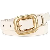 JASGOOD Women Skinny Leather Belt for Jeans Pants Dresses Fashion Ladies Thin Waist Belt with Metal Buckle