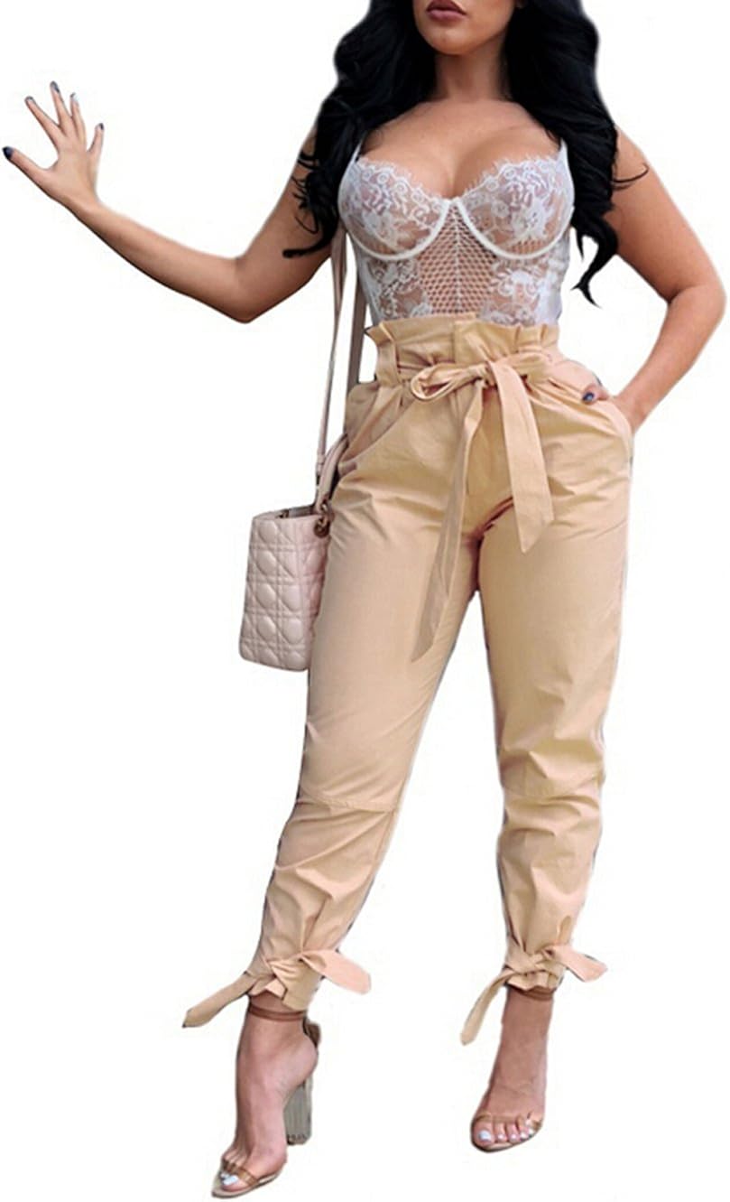 high waisted tie work pants