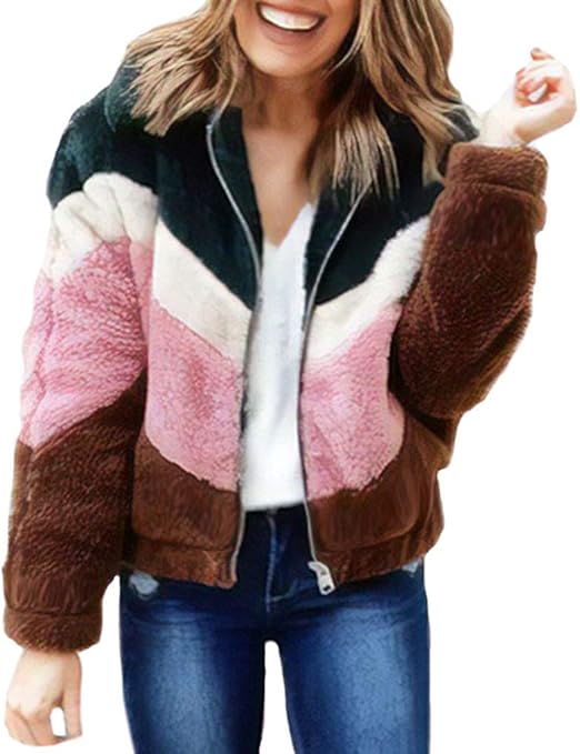 Ularma Womens Fleece Fuzzy Jacket Hoodie Sweatshirts Cozy Faux Fur