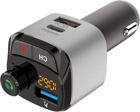 Amazon Muson Link2 第2世代 Fmトランスミッター Type C Bluetooth 5 0 Qc3 0 急速充電 高音質 Bassモード Cvc6 0技術 Hfp ハンズフリー通話 三台同時充電対応 電圧測定可能 Iphone11充電応対 Fmトランスミッタ 車 バイク