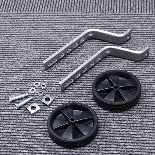 12-20 Inch Universal Porous Training Wheels Auxiliary Wheel Children's Bicycle Accessories Balance Auxiliary Wheels(Black)