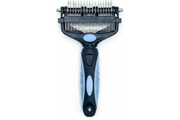 3-in-1 Deshedding Brush for Dogs , for Long Hair & Double-Coated Breeds,Combines Dematting & Detangling Rake,Slicker Brush &
