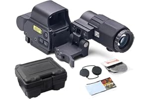 SYEYYDS 558+G45 5X Magnifier Holographic Sight,Holographic Collimator Sight Red Dot Optic Sight for Enhanced Accuracy and Targeting,20mm Rail Mounts&Quick Detach Lever