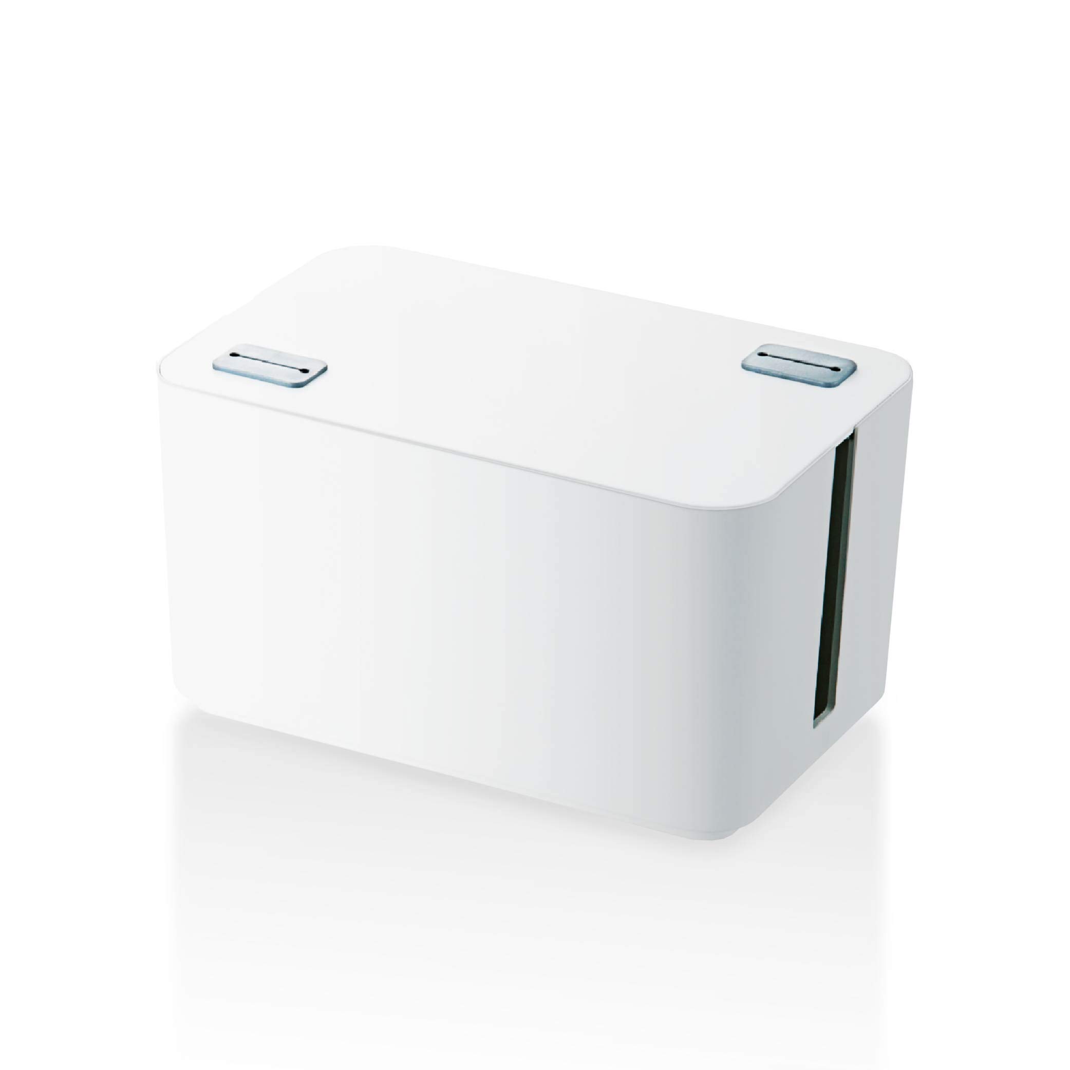 ELECOM ケーブル収納ボックス 4個口電源タップ収納 ホワイト EKC-BOX002WH
