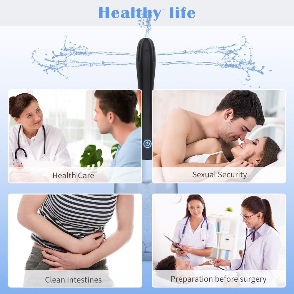 Automatic Electric Enema Bulb with 3 Speeds, Adorime Rechargeable Anti Back-Flow Enema Douche for Men Women Colon Cleansing, Silicone Douche Cleaner Enema Kit Douche Bottles 12oz: Health & Personal Care