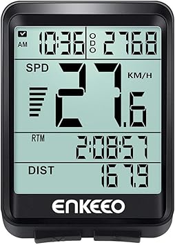Amazon Enkeeo サイクルコンピューター スピードメーター 大画面表示 多機能 自動電源on Off バックライト付き Enkeeo サイクルコンピューター Gps