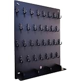 Car key organization rack with 30Hooks Storage Board for Garage, Car Dealer | Wall-Mounted Key Hanging Board for Office, Hotel, Real Estate Acrylic Matte Black 14 3/4ʺW x 18 3/4ʺL