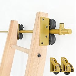 DIYHD 6.6FT Sliding Library Ladder Hardware Rolling