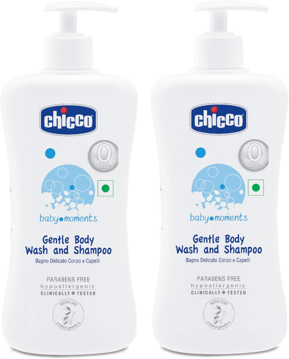 ChiccoGentle Body Wash and Shampoo 500ml (Pack of 2) (500 ml, Pack of 2)