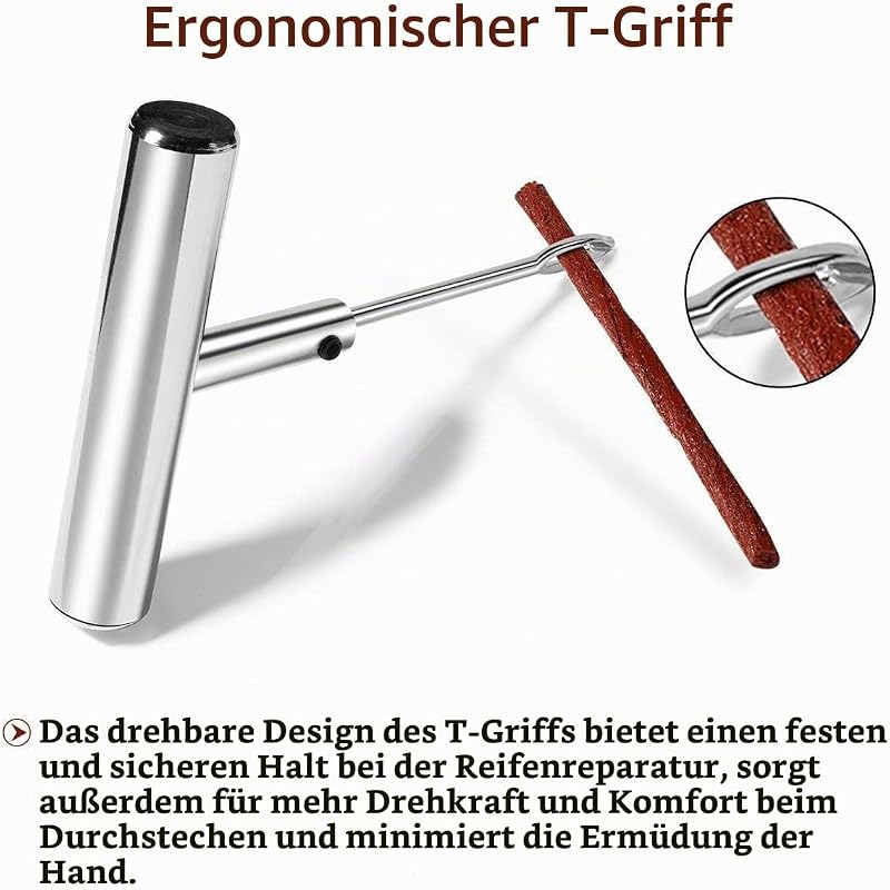 Reifenreparaturset, 53-teiliges Reifenreparaturset, Auto Tragbares Reifenreparaturset für Auto, LKW, Motorrad, Wohnmobil, Traktor, SUV