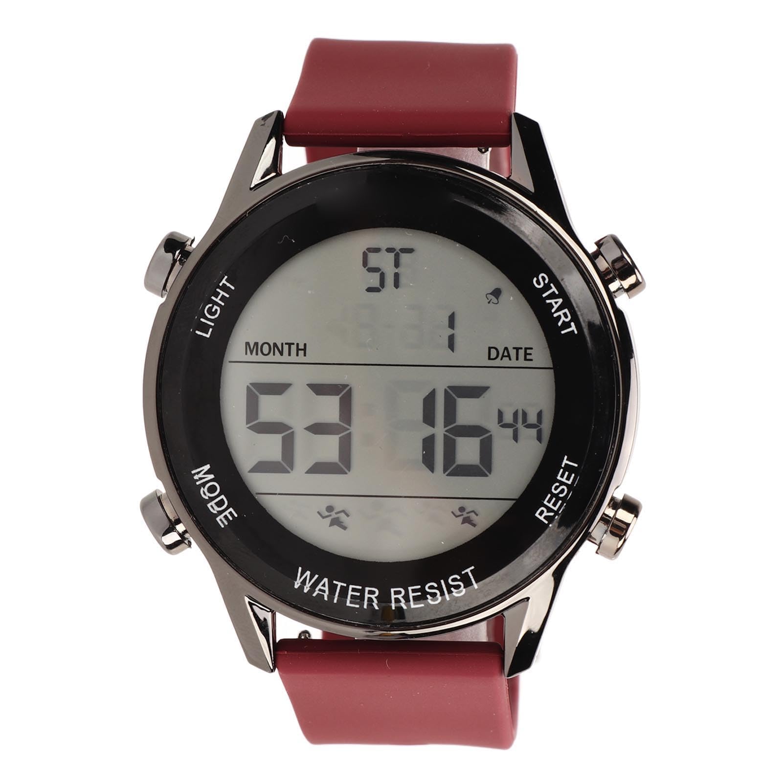 VGEBY Digital Chronograph Watch, WR50M ABS Plastic Waterproof Luminous Large Screen Outdoor Sports Watch for Men (Wine Red)