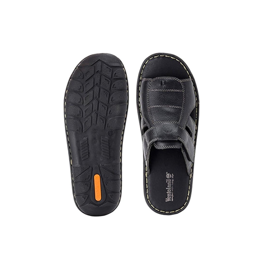ventoland men's black leather sandals