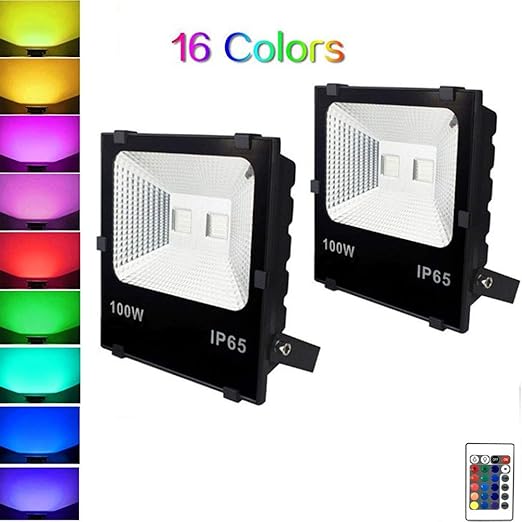 WRMING 100W LED Foco Floodlight RGB Proyector Exterior IP65 ...