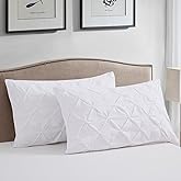 Vaulia Lightweight Microfiber Decorative Pillow Shams, Pinch Pleat Design Standard Size (20x26), White Color 2 Pack