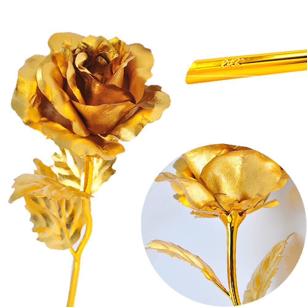 Vinmax 24k Gold Dipped Rose Forever Rose Flowers With Long Stem, Perfect Gift For Mother's Day