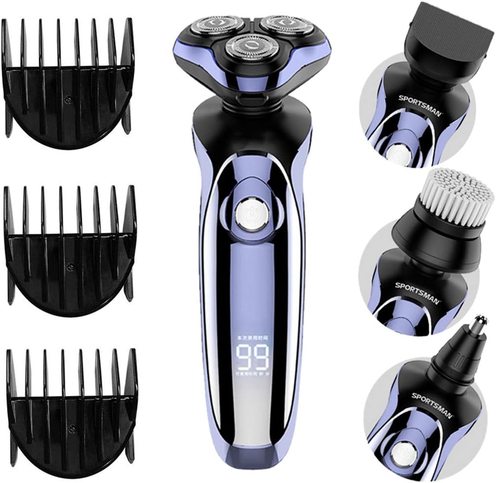 Hair Clippers for Men,2021 Newest Electric Shaver Men's Rotary Shavers 4 in 1 Rechargeable Wet & Dry Mens Razors Cordless Beard Trimmer for Men Shaving&Grooming Sets